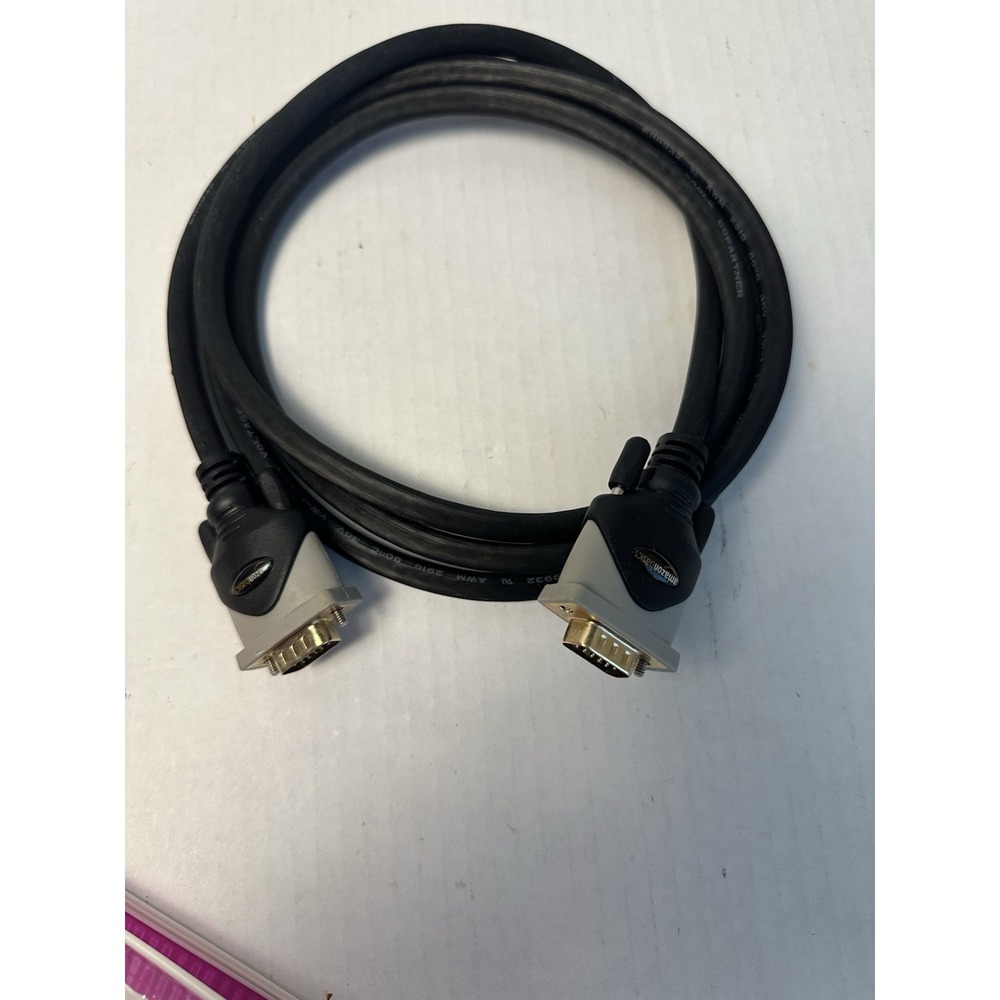 AmazonBasics VGA to VGA Monitor Cable Gold Plated SVGA HD15 Male Cord Black